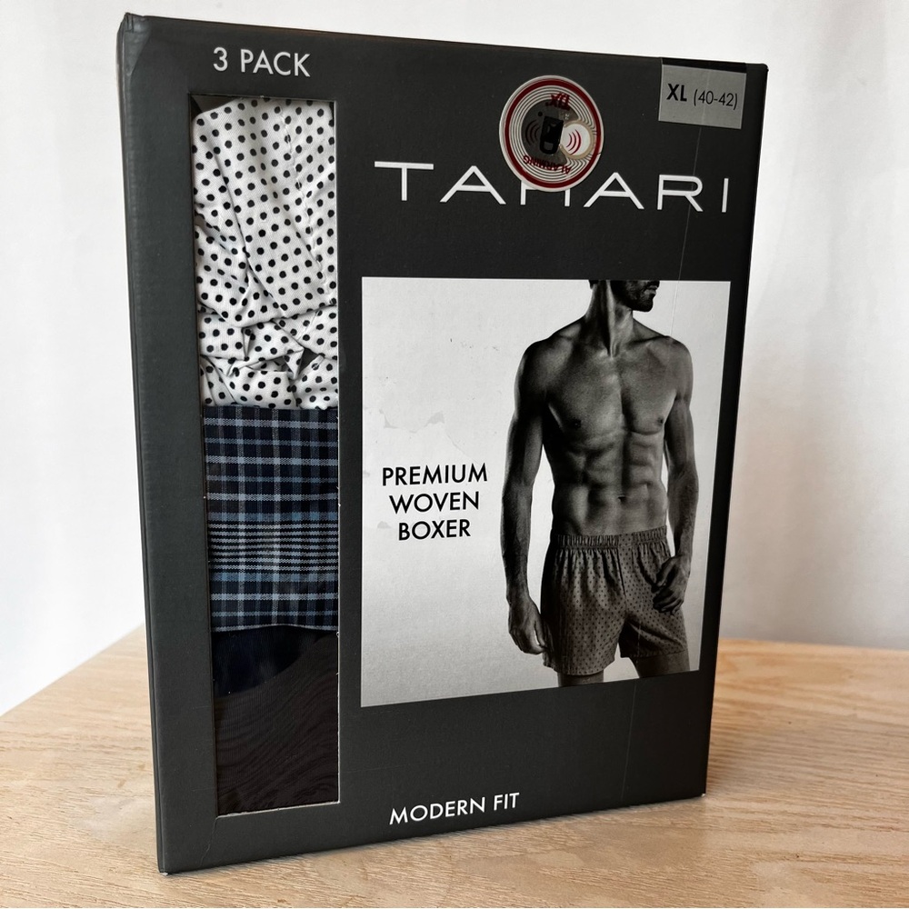 NWT Tahari 3 Pack Men's Modern Fit Woven Boxer Shorts- Size XL